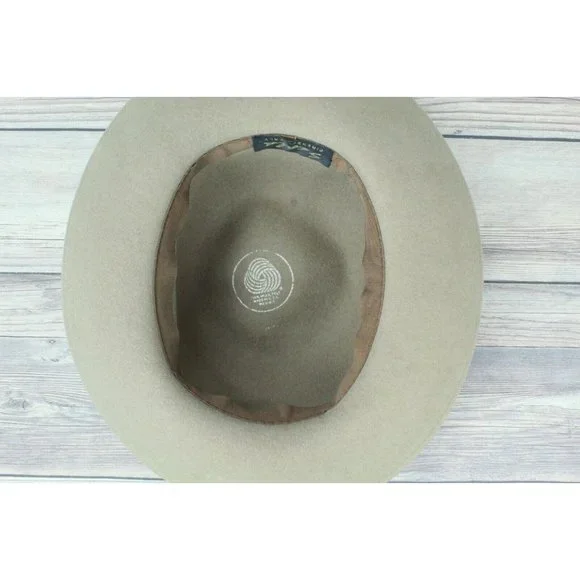 Seala Tan Brown Wool Felt Wide Brim Fedora Hat Italy Made - Picture 7 of 10